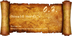 Osvald Horác névjegykártya
